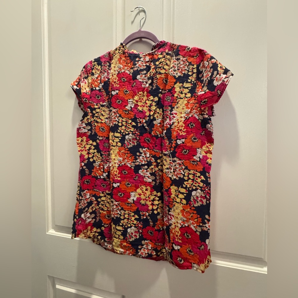 Bass Women's Vibrant Floral Blouse - Red, Pink, Yellow, Orange - Picture 6 of 6